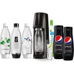 SodaStream Spirit Black + láhve FUSE 3 x 1l + Sirup Pepsi MAX 440 ml + Sirup Pepsi MAX 440 ml – Zboží Mobilmania