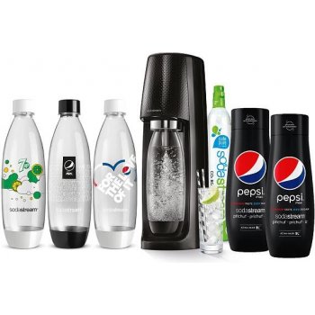 SodaStream Spirit Black + láhve FUSE 3 x 1l + Sirup Pepsi MAX 440 ml + Sirup  Pepsi MAX 440 ml od 2 760 Kč - Heureka.cz