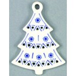 Cibulák Vánoční ozdoba stromeček prolamovaný 8,5 cm originální cibulákový porcelán Dubí cibulový vz 10597 – Zboží Mobilmania