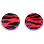 Perleťové korálky černo-červené - - - VYBERTE VARIANTU Velikost: 14mm, 2ks – Zboží Dáma