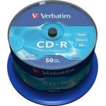 Verbatim CD-R 700MB 52x, AZO, printable, spindle, 50ks (43438) – Zboží Mobilmania