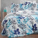 Brotex povlečení Satén Garden blue 200x220 70x90 – Hledejceny.cz