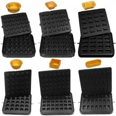 G.Gastro 6 ks Formy pro stroj na tartaletky TMPIC - Tvar tartaletek: Kulaté, Čtverec, Obdélník, Eclair, Cupcake - 480x440 mm - Výška: 80 mm - D9783871 – Zbozi.Blesk.cz