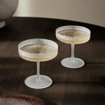 ferm LIVING Skleničky na šampaňské Ripple Frosted set bílá barva sklo 2 x 150 ml – Hledejceny.cz