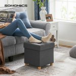SONGMICS Taburet s úložným prostorem šedý 38 x 40 x 38 cm – Zboží Mobilmania