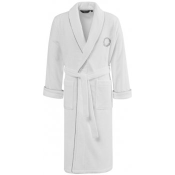 Soft Cotton luxusní župan Sehzade s ručníkem a papučkami v dárkovém balení S + papučky 40 42 + ručník + box bílá stříbrná výšivka