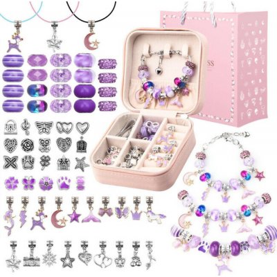 Dexxer Sada korálků a přívěsků na výrobu náramků - fialová – Zboží Dáma