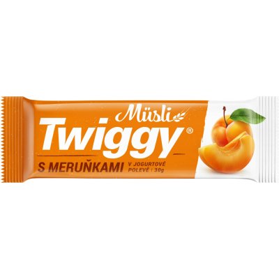 Twiggy Müsli tyčinka s meruňkami celomáčená v jogurtové polevě 30 g – Sleviste.cz