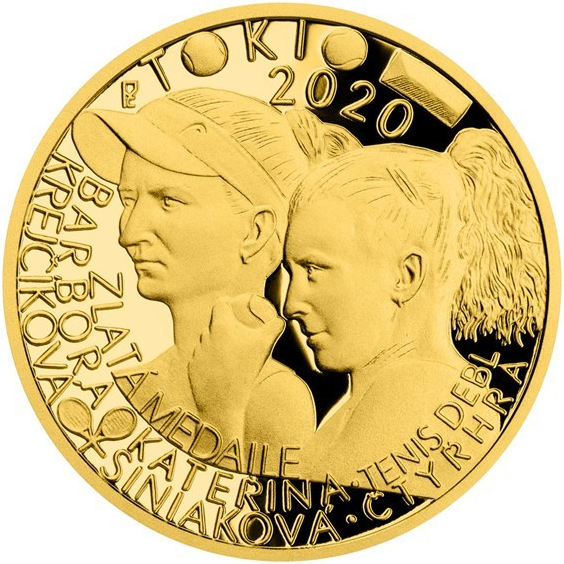 Česká mincovna Zlatá čtvrtuncová mince Barbora Krejčíková a Kateřina Siniaková 7,78 g
