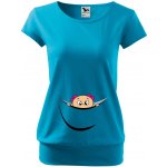 Těhotenské tričko Holčička z bříška tyrkysová – Zboží Dáma