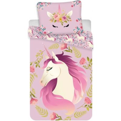 Jerry Fabrics Povlečení Jednorožec flowers 140x200 70x90 – Hledejceny.cz
