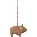 Maileg Vánoční dřevěná ozdoba prasátko Old Rose růžová barva dřevo – Zboží Dáma