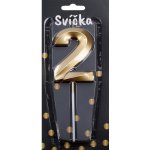 Wiky Párty svíčka číslo 2 zlatá – Sleviste.cz