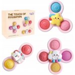Woopie BABY Space Spinner Pop it Sensory Toy vyměnitelné 3 ks růžové – Sleviste.cz