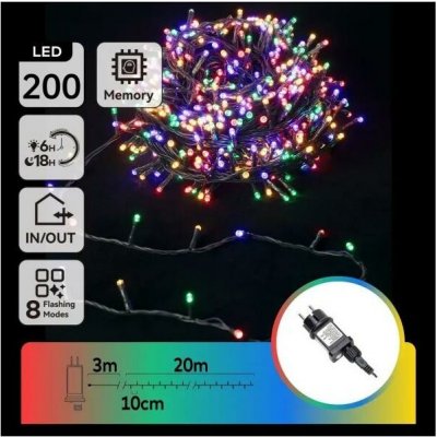 Aigostar LED RGBY Venkovní vánoční řetěz 200xLED/3,6W/230V 20m IP44 B10303ABNI – Hledejceny.cz