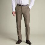 Charles Tyrwhitt Italian Flannel Suit Trousers Taupe – Zboží Mobilmania