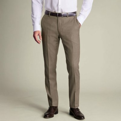 Charles Tyrwhitt Italian Flannel Suit Trousers Taupe – Zboží Mobilmania