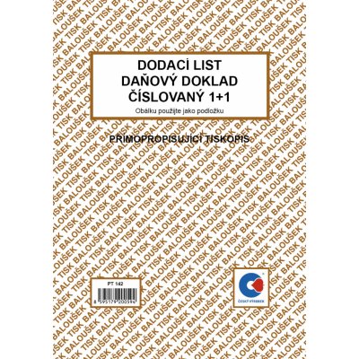 Baloušek Tisk PT142 Dodací list - daňový doklad, A5, samopropisovací, číslovaný – Zboží Dáma