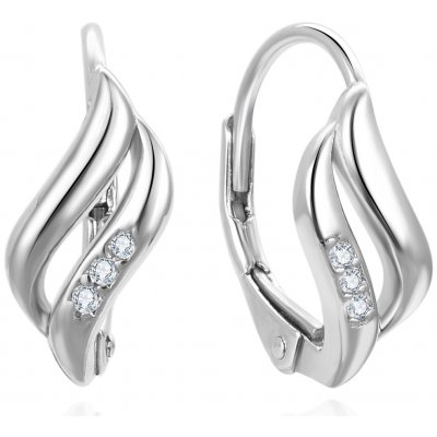 Brilio Silver Půvabné stříbrné náušnice s kubickými zirkony EA1179W – Zboží Dáma