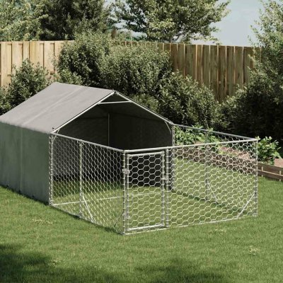vidaXL Venkovní psí kotec s výběhem a krytou částí 400 x 200 x 150 cm pozinkovaná ocel 9799.3329235 – Hledejceny.cz