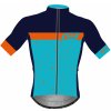 Cyklistický dres Force SPRAY krátký rukáv modro-oranžový