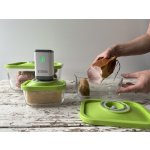 STATUS 4dílný set skleněných vakuových dóz 181024 zelená – Zboží Dáma