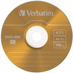 Verbatim DVD+RW 4,7GB 4x, slim case, 5ks (43297) – Zboží Živě