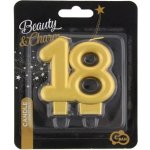 Godan SVÍČKA číslice 18 zlatá metalická 8 cm – Zboží Dáma