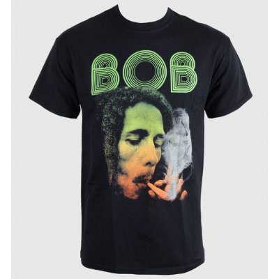 Rock off tričko metal Bob Marley Smoking Da Erb černá šedá hnědá