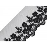 Vyšíváná krajka na monofilu šíře 90 mm Varianta: 2 černá, Balení: 13.5 m – Sleviste.cz