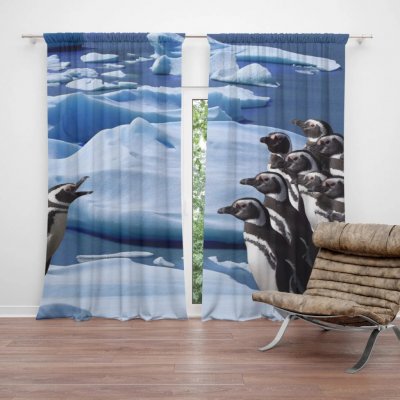 Sablio Závěs Tučňáci: 2ks 140x250cm – Hledejceny.cz