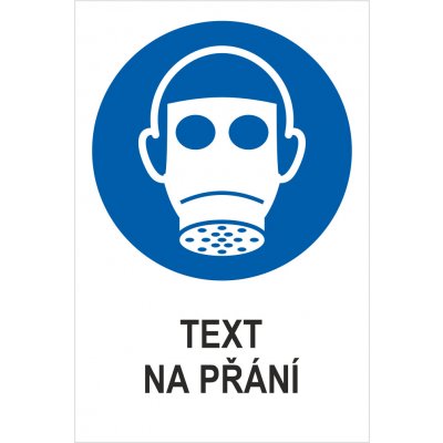 Nosit respirátor proti prachu - Váš text plast 3 mm 600 x 400 mm – Sleviste.cz