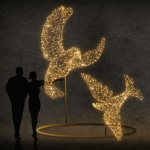 Eco Fix 3D LED světelné holubice, 320 × 350 × 400 cm, teple bílá, hliník – Hledejceny.cz