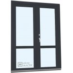 Kömmerling balkonové dveře 70 AD s příčkou O+OS klapačka levé antracit/bílá 150 x 230 cm oboustranná klika + FAB + hliník – Hledejceny.cz
