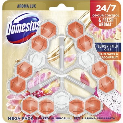 Domestos Aroma Lux Dahlia Flower & Dragonfruit tuhý WC blok 3 x 55 g – Sleviste.cz