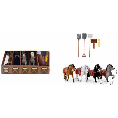 Mac Toys PLEJO Set 4 koňů s příslušenstvím – Hledejceny.cz