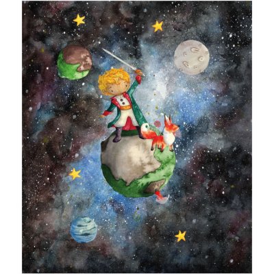 MaMi panely Koženkový panel 28x33cm malý princ s planetou