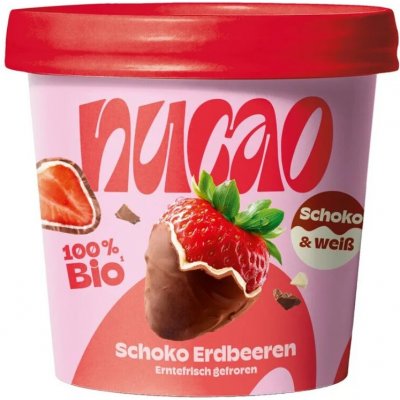 Bio jahody ve světlé a kakaové polevě 120g, Nucao – Sleviste.cz