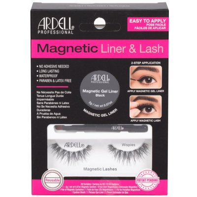 Ardell Magnetic Liner & Lash Wispies Black magnetické řasy 1 pár + magnetická gelová linka 2 g Black + štěteček na linku 1 ks – Zboží Mobilmania