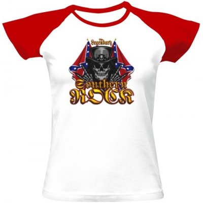 Tričko s potiskem Legendary Southern Rock-girl shirt Bílá a červená