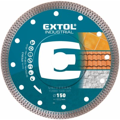 Extol Industrial kotúč rezný diamantový Turbo Thin Cut, 150mm, 8703043 – Zbozi.Blesk.cz