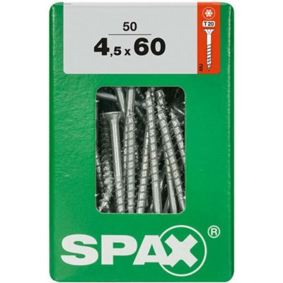 Spax Uni vrut zápust.hlava T-Star+ T20 4CUT část.závit Wirox 45 x 60 mm 50 ks – Hledejceny.cz