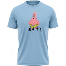MemeMerch tričko Patrick Eat! Sky Blue
