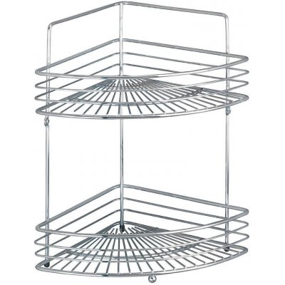 WENKO Polička Milano rohová dvoupatrová 37x23x32 cm, drátěná, chrom – Zbozi.Blesk.cz