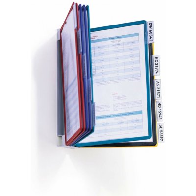 Durable Vario nástěnný držák s 10 barevnými kapsami A4 – Hledejceny.cz