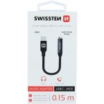 Swissten Audio adaptér textile USB-C/Jack samice 0,15 M