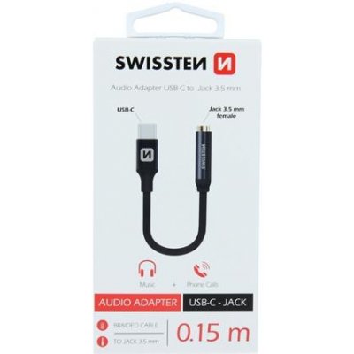 Swissten Audio adaptér textile USB-C/Jack samice 0,15 M – Zboží Mobilmania