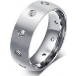 Šperky4U dámský ocelový prsten se zirkony šíře OPR0063 D – Zboží Mobilmania