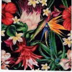 Ubrousek 33x33cm Tropické květy na černém – Hledejceny.cz