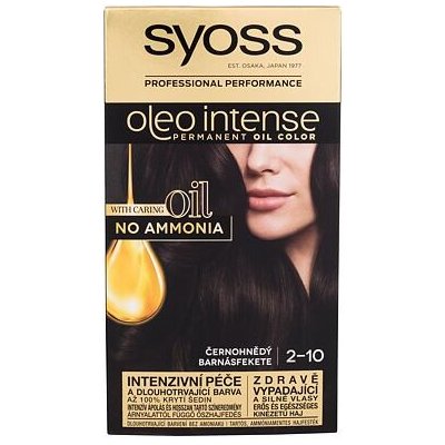 Syoss Oleo Intense Permanent Oil Color permanentní olejová barva na vlasy bez amoniaku 2-10 Black Brown 50 ml – Zboží Mobilmania